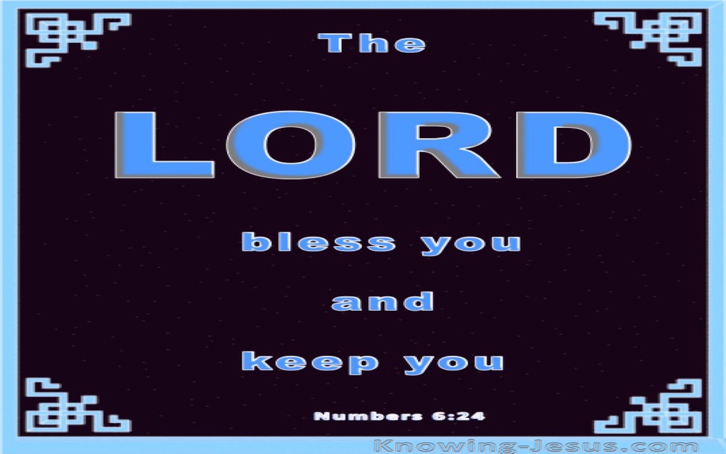Numbers 6:24 The Lord Bless You (blue)
